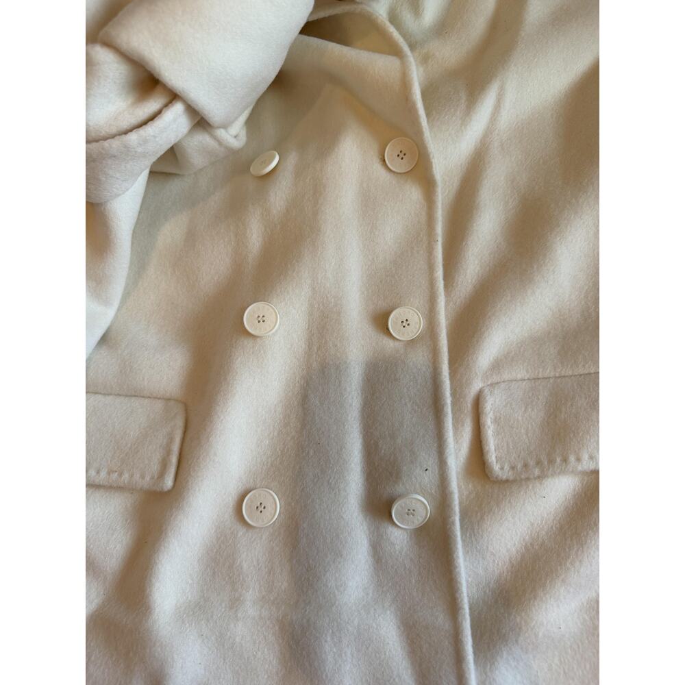 Sandro Womens Wrap Scarf Collar Long Overcoat 42 White - Picture 7 of 15